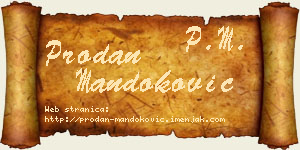 Prodan Mandoković vizit kartica